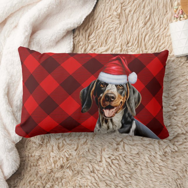 Coussin Rectangle Noël Bluetick Coonhound Chien vacances Plaid (Couverture)