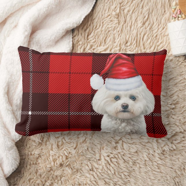 Coussin Rectangle Noël Coton de Tulee Chien Rouge Vacances Plaid (Couverture)