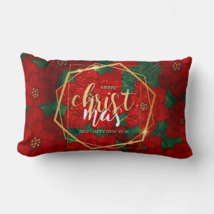 Coussin Rectangle Noël de Poinsettia