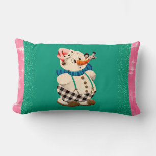 Coussin Rectangle Noël de Snowman Vintage