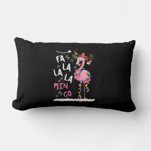 Coussin Rectangle Noël - Flamant rose Fa-La-La Mingo avec Noël