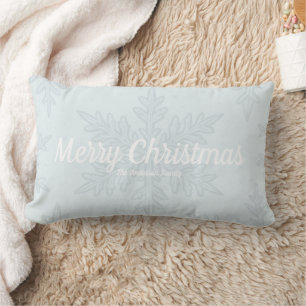 Coussin Rectangle Noël Flocon de Neige Bleu Clair