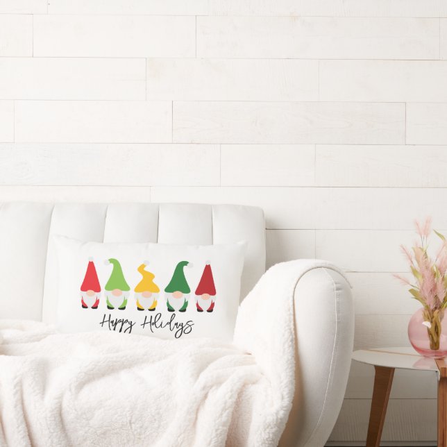 Coussin Rectangle Noël Gnomes Joyeuses Fêtes Festive Famille Amusant (Canapé)