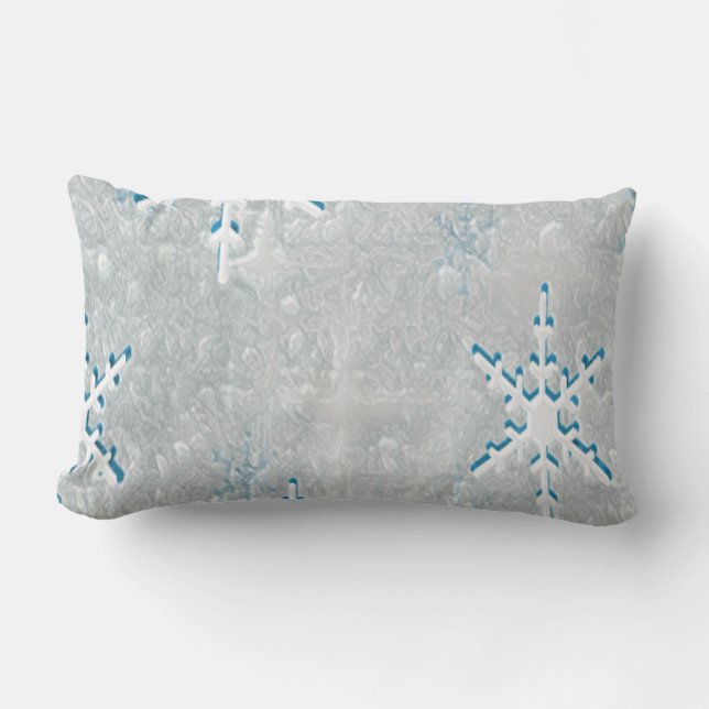 Coussin Rectangle Noël IceSnowflakes Personnalisé (Recto)