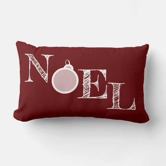 Coussin Rectangle Noel Maroon Vacances Pillow (Recto)
