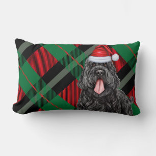 Coussin Rectangle Noël Noir Russe Terrier Chien de vacances Plaid
