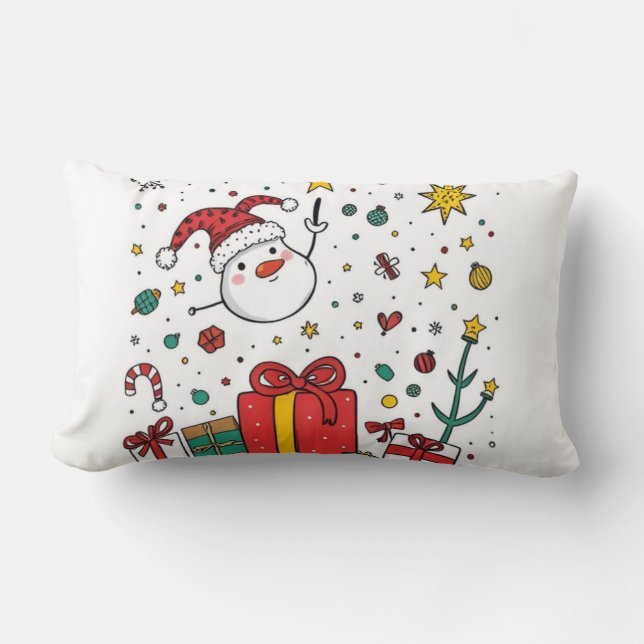 Coussin Rectangle Noël personnalisé (Recto)