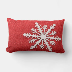 Coussin Rectangle Noël Rouge Parties scintillant de Noël Fête des Fl