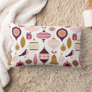 Coussin Rectangle Noël Vacances Vintage Décorations Rétro Bauble