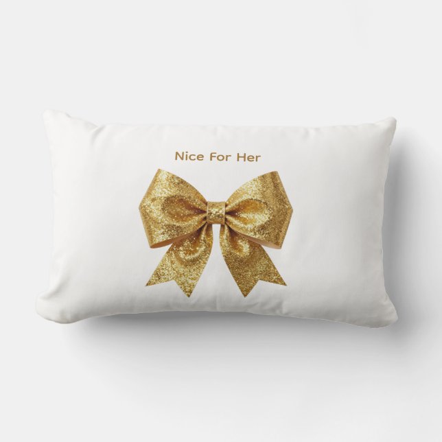 Coussin Rectangle Nœud de célébration pailleté à grand éclat - Glamo (Recto)