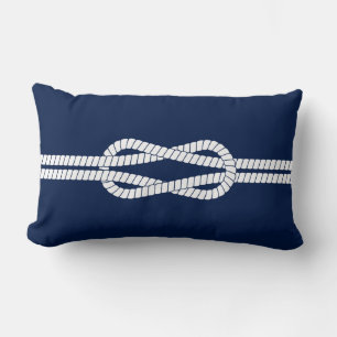 Coussin Rectangle Noeud marin bleu et blanc