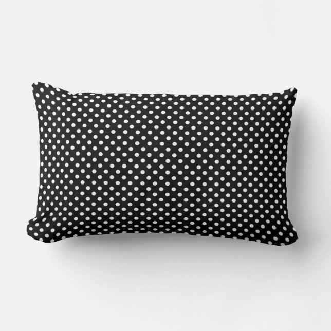 Coussin Rectangle Noir avec points blancs (Recto)