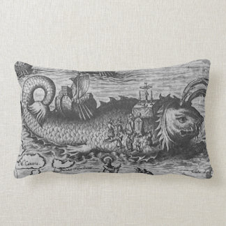 Coussin Rectangle Noir/blanc de monstre de mer/carreau de Kraken
