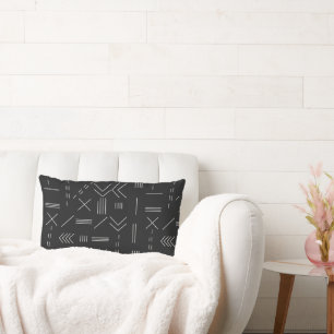 Coussin Rectangle Noir Blanc magnifique Motif géométrique moderne
