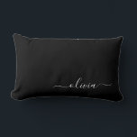 Coussin Rectangle Noir Blanc Moderne Minimaliste Élégant Monogramme<br><div class="desc">Découvrez notre collection minimaliste moderne de monogrammes noirs et blancs : Faites preuve de simplicité et de sophistication grâce à nos designs minimalistes, conçus pour élever votre style sans effort. Réalisée avec un oeil attentif pour l'esthétique moderne, cette collection présente des motifs noirs et blancs épurés accentués par des monogrammes...</div>