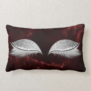 Coussin Rectangle Noir de marbre de maquillage de Bourgogne de