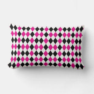 Coussin Rectangle Noir rose et blanc