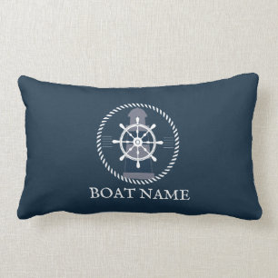 Coussin Rectangle Nom de bateau nautique personnalisé