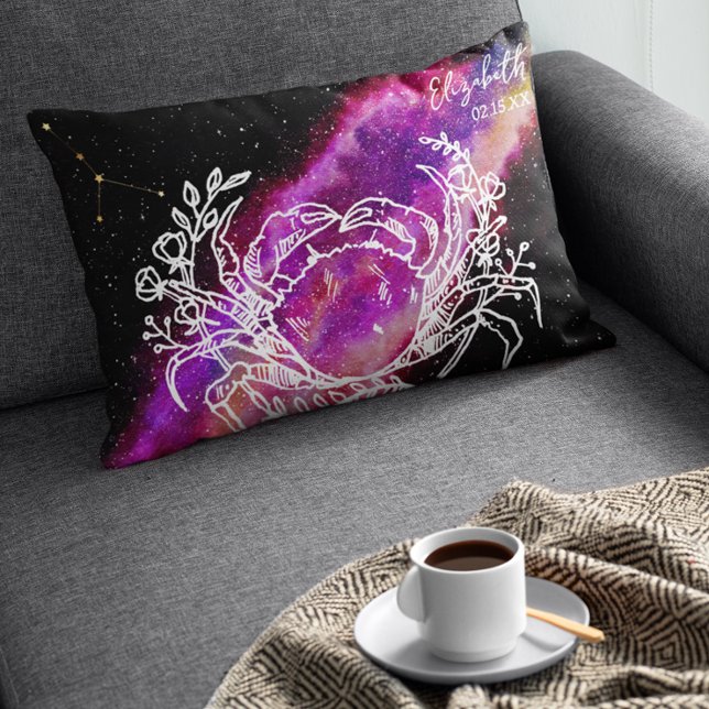 Coussin Rectangle Nom de constellation du Cancer de la Galaxie Signe (Créateur téléchargé)