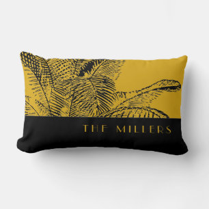 Coussin Rectangle Nom de famille  Conception moderne de feuilles de 