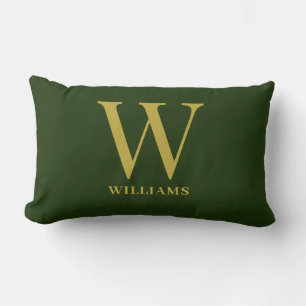 Coussin Rectangle Nom De Famille Emerald Green And Gold
