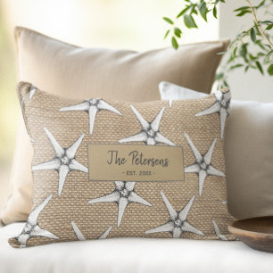 Coussin Rectangle Nom de famille personnalisé maison de plage lumbar