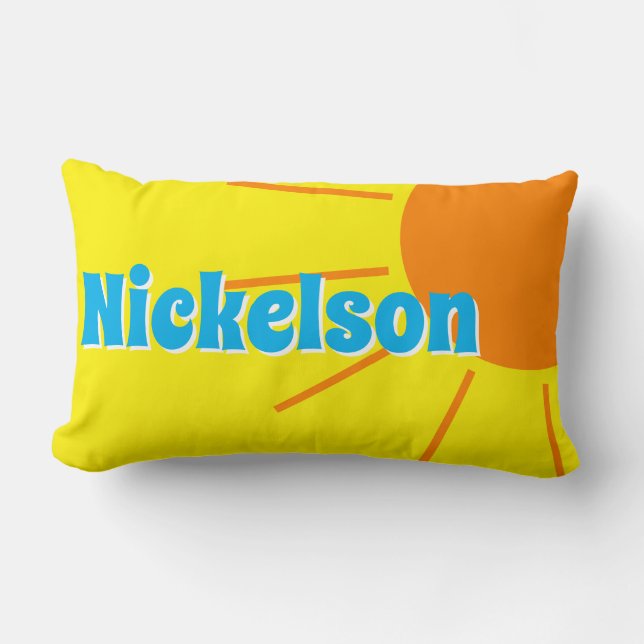 Coussin Rectangle Nom de famille Soleil personnalisé réversible (Recto)