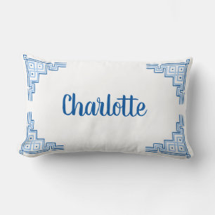 Coussin Rectangle Nom de la Chinoiserie Sky Blue