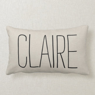 Coussin Rectangle Nom de l'ivoire rustique Monogramme