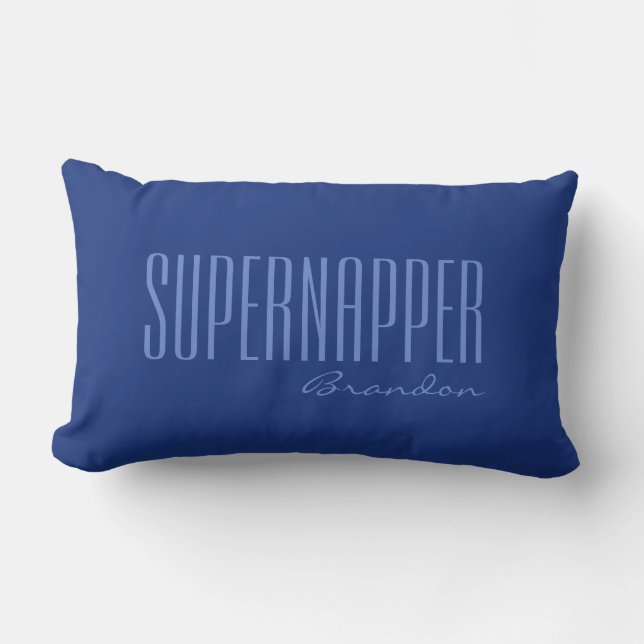 Coussin Rectangle Nom et couleur personnalisés SUPERNAPPER lancer de (Recto)