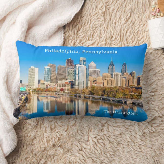 Coussin Rectangle Nom et texte personnalisés Philadelphia Pennsylvan (Couverture)