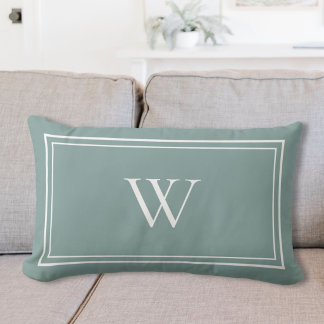 Coussin Rectangle Nom initial de monogramme classique personnalisé