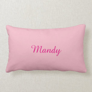 Coussin Rectangle Nom personnalisable de carreau assez rose de