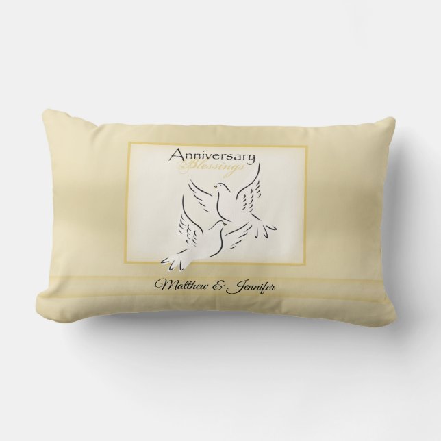 Coussin Rectangle Nom personnalisé, Bénédictions d'anniversaire de m (Recto)