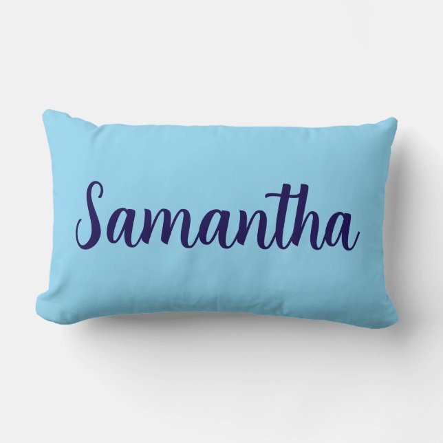 Coussin Rectangle Nom personnalisé bleu - Personnalisé (Recto)