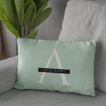 Coussin Rectangle Nom personnalisé de la menthe pastel minimaliste<br><div class="desc">Nom personnalisé de la menthe pastel minimaliste</div>