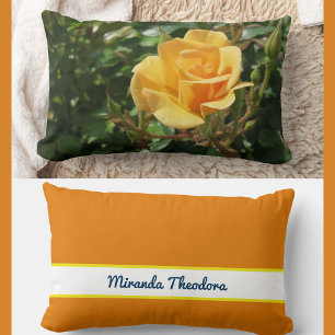 Coussin Rectangle Nom personnalisé Gorgeous Yellow Rose
