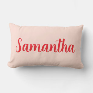 Coussin Rectangle Nom personnalisé rouge - Personnalisé