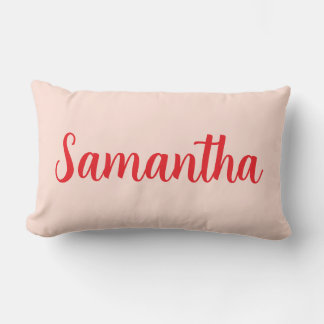 Coussin Rectangle Nom personnalisé rouge - Personnalisé