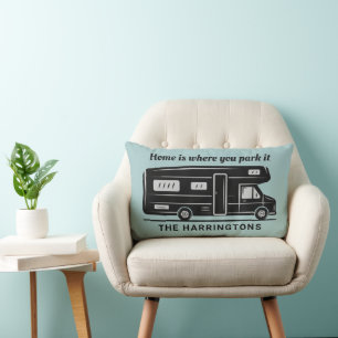 Coussin Rectangle Nom personnalisé, texte et couleur Affiche de four