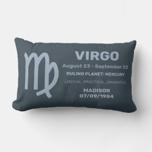Coussin Rectangle Nom personnalisé / Texte Zodiac Signer Virgo