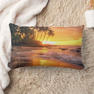 Coussin Rectangle Nom personnalisé Tropical Beach Sunset