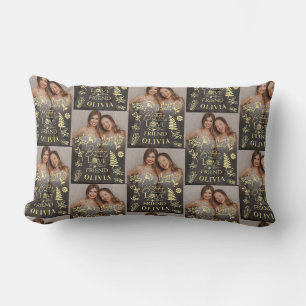 Coussin Rectangle Nom photo minimaliste élégant pour l'anniversaire