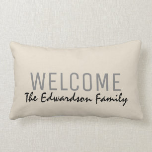 Coussin Rectangle Nom rustique moderne de monogramme de famille