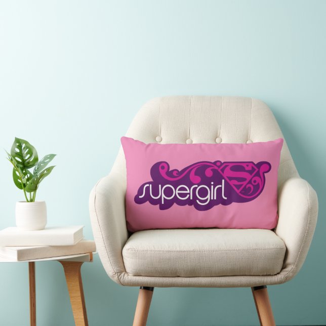 Coussin Rectangle Nom Super Supergirl et Bouclier S (Chaise)