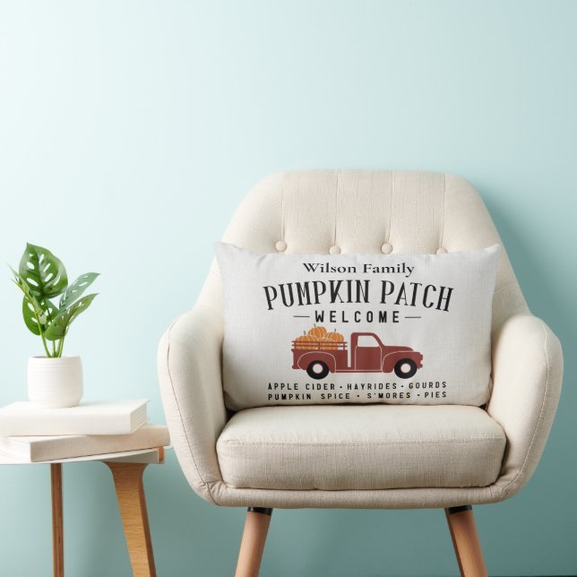 Coussin Rectangle Noms de famille Pumpkin Patch  (Chaise)