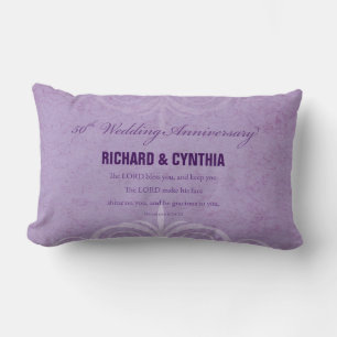 Coussin Rectangle Noms personnalisés, 50e anniversaire de mariage po