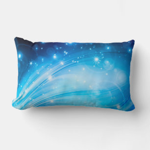 Coussin Rectangle Northern Light Stars blue + votre texte et vos idé
