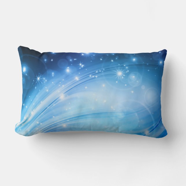 Coussin Rectangle Northern Light Stars blue + votre texte et vos idé (Recto)