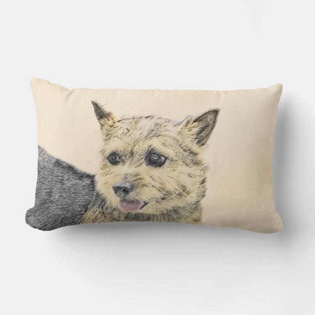 Coussin Rectangle Norwich Terrier Peinture - Cute Original Dog Art (Recto)